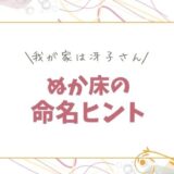 我が家のぬか床は冴子さん！朝ドラ『ごちそうさん』での名前や命名ヒントを解説